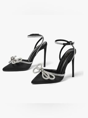 Elisabet Tang Women's Lace Up Heels 4.3" Strappy Stiletto Pointed Toe Size 7